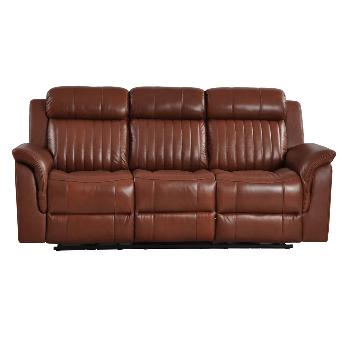 Bravado Genuine Leather Cream Electric Power Recliner 3 Seater