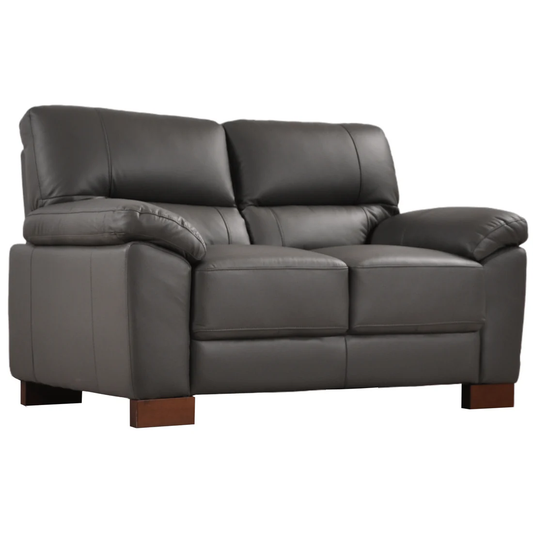 Pavilion Genuine Leather Grey 2 Seater Sofa