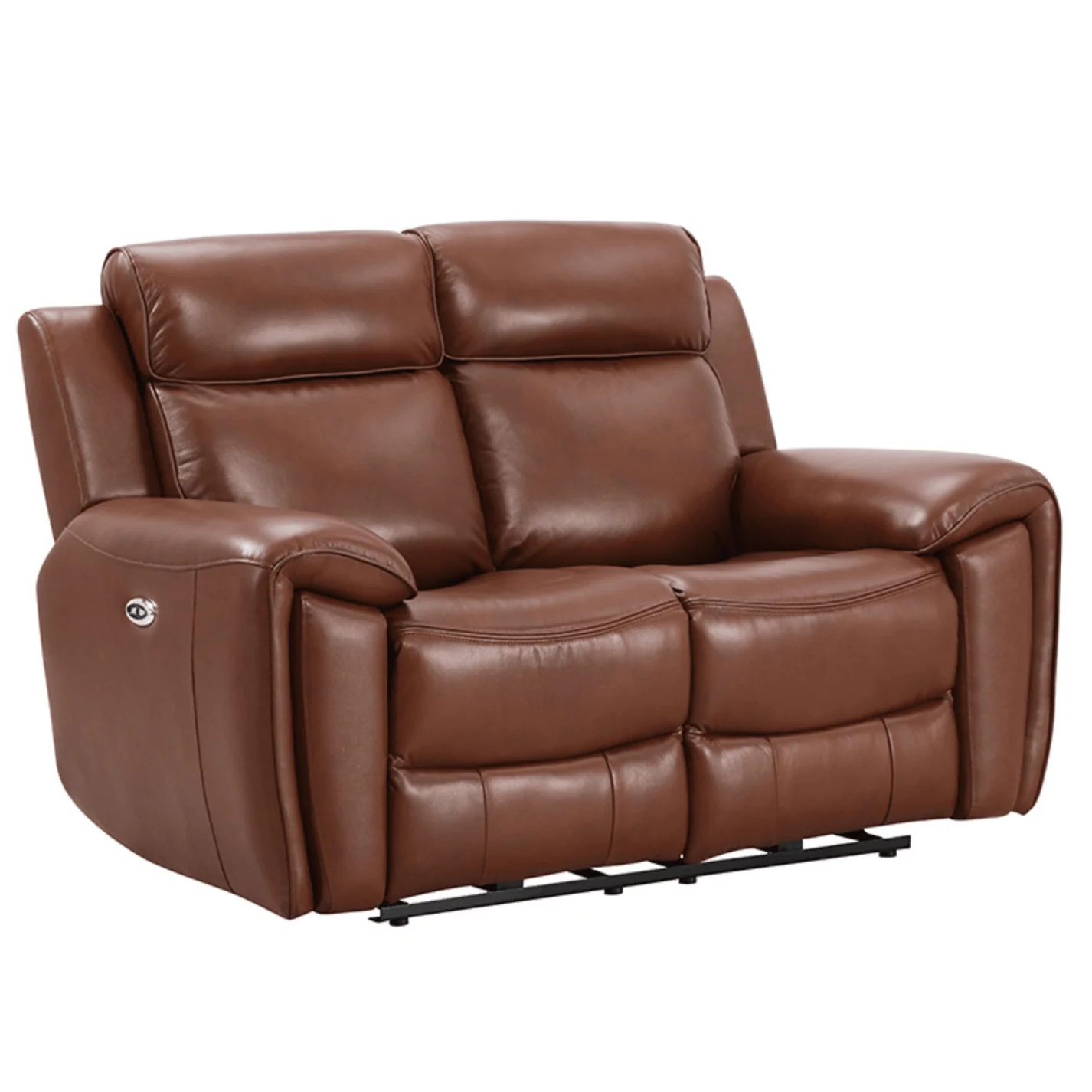 Nevara Genuine Leather Tan Electric Power Recliner 2 Seater