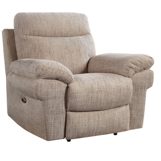 Tamla Beige Fabric Electric Recliner Armchair
