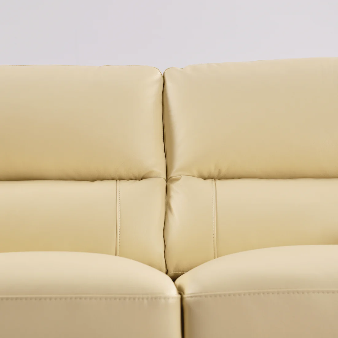 Pavilion Genuine Leather Cream 3 Seater Sofa