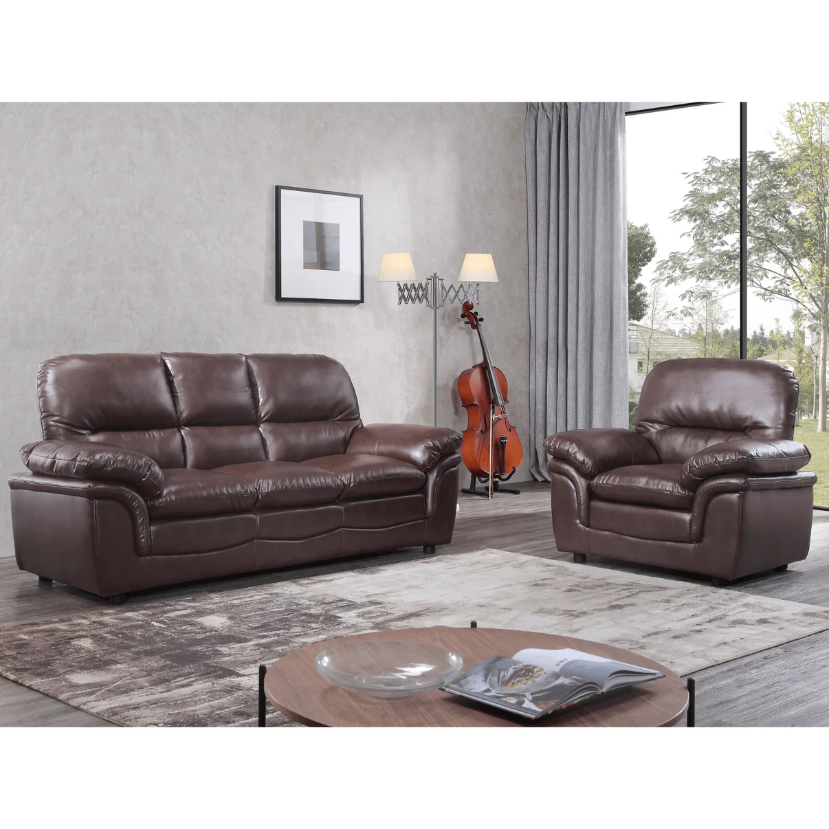 Amaya Cream Leather 3+1 Seater Sofa Set