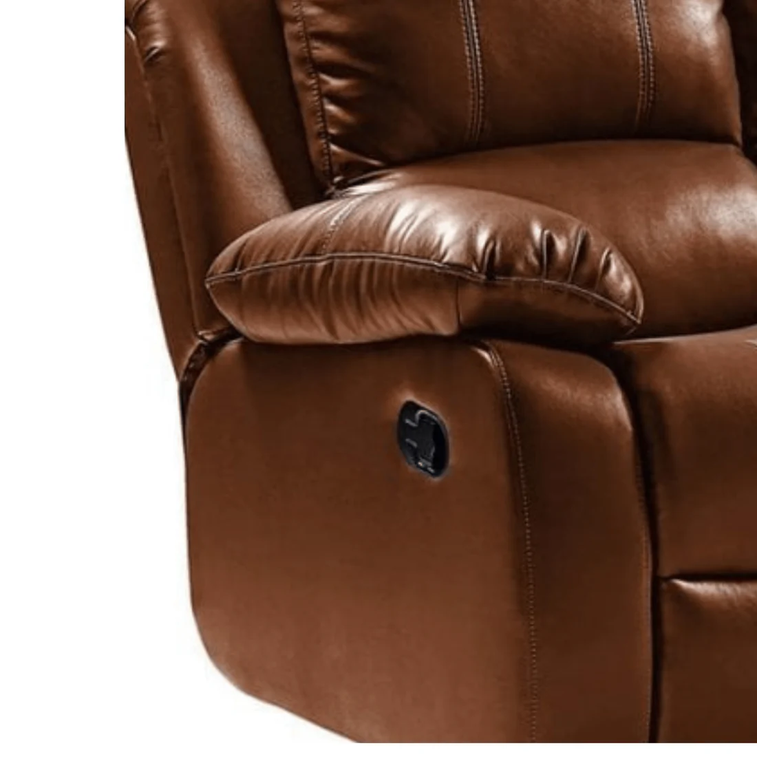 Seville Tan Leather Manual Recliner 3 Seater Sofa