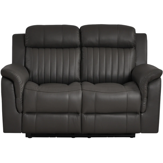 Bravado Genuine Leather Grey Electric Power Recliner 2 Seater