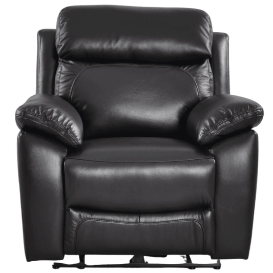 Newsome Genuine Leather Black Electric Power Recliner Armchair