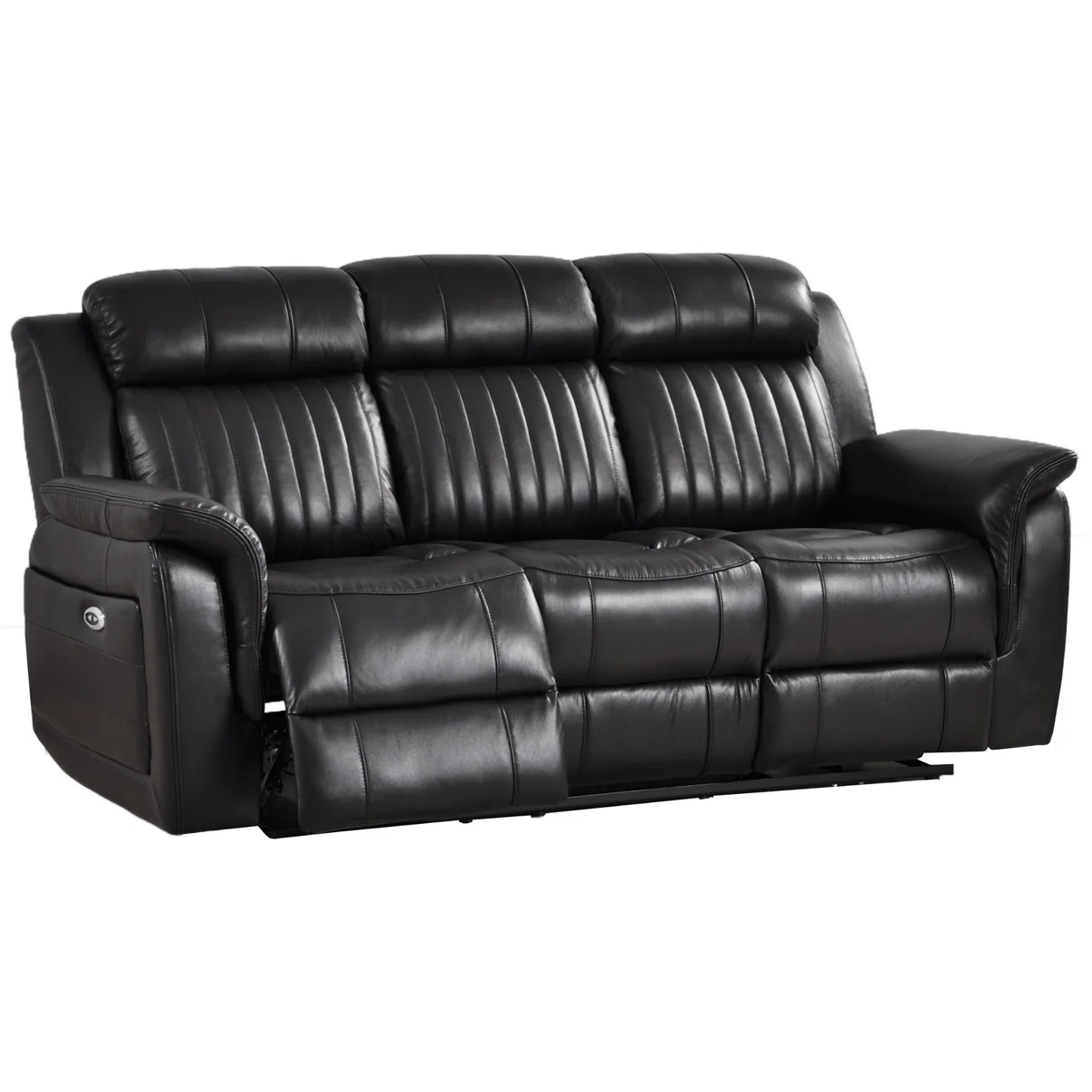 Bravado Genuine Leather Black Electric Power Recliner 3+2+1 Seater Sofa Set