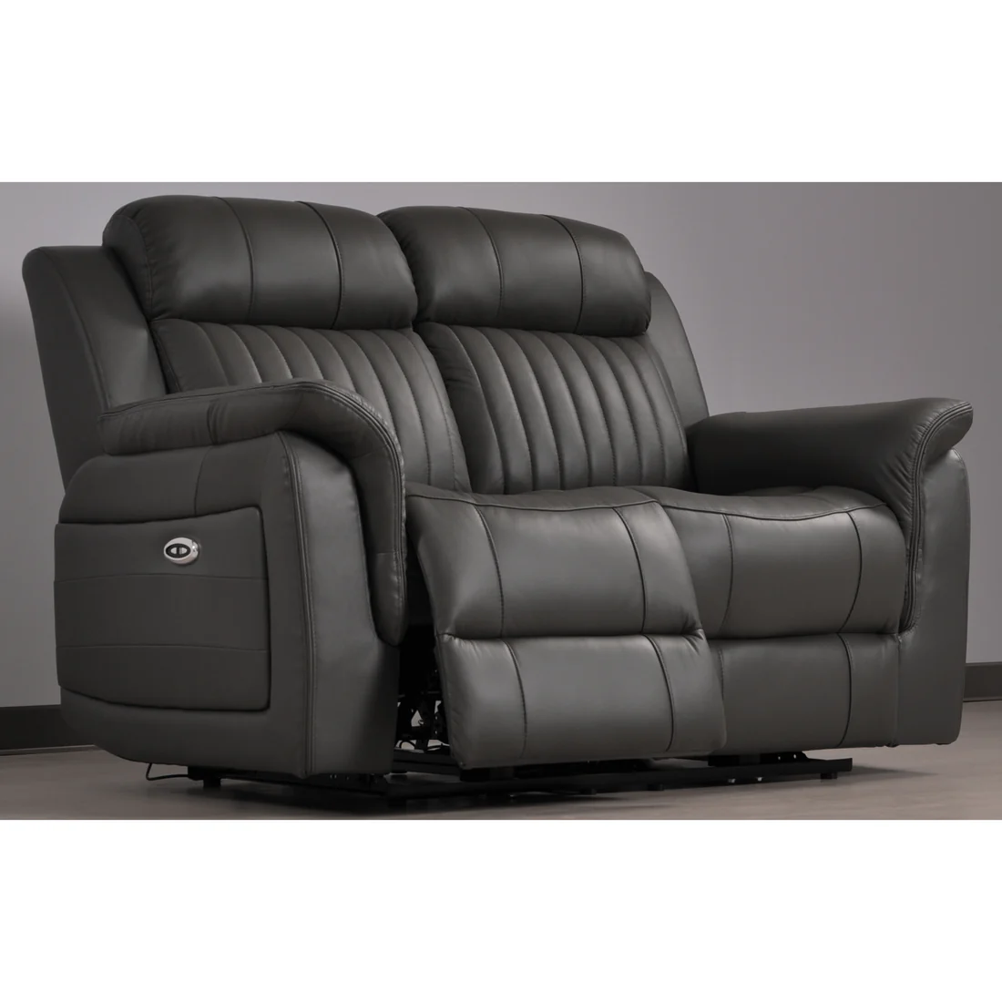 Bravado Genuine Leather Grey Electric Power Recliner 2+2 Seater Set