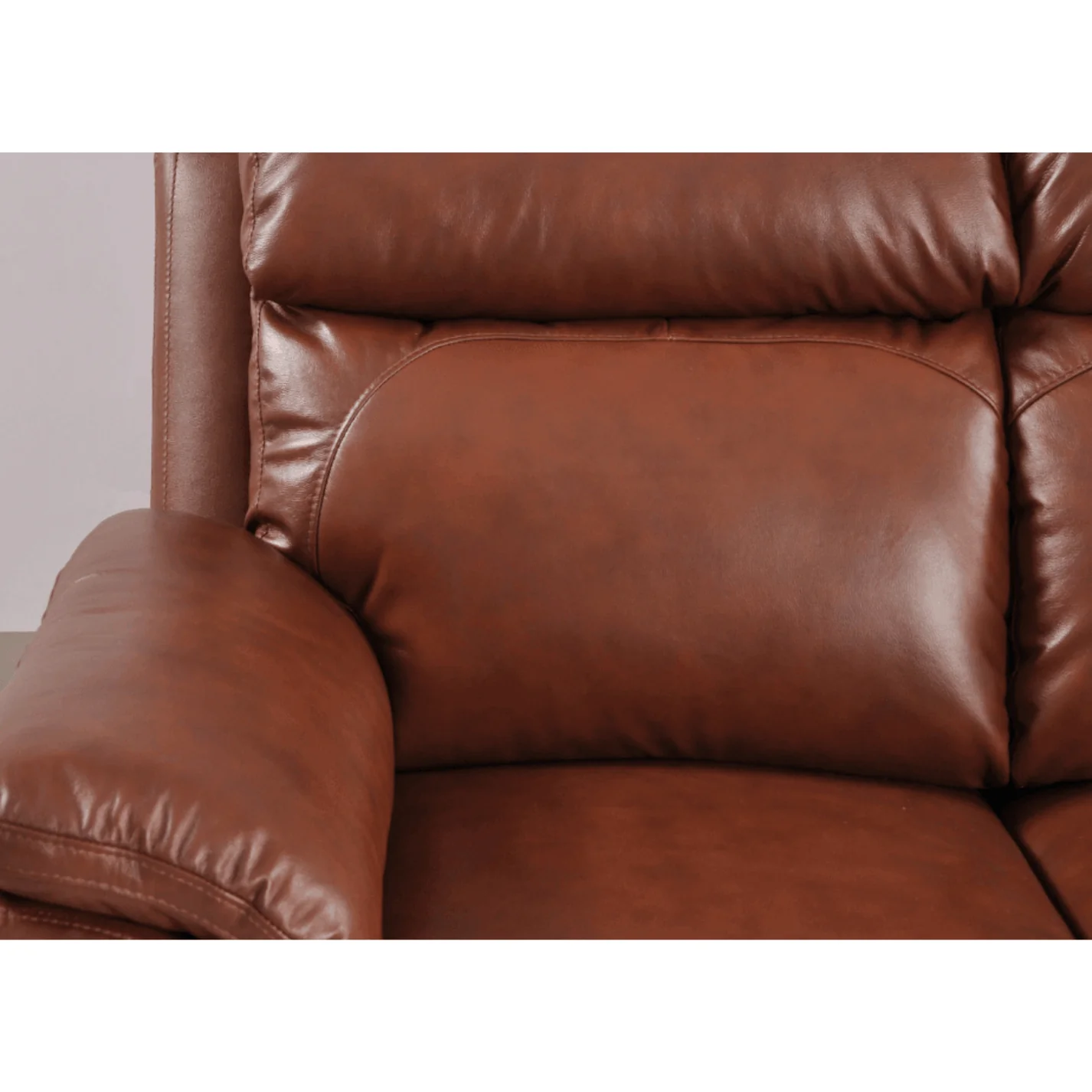Newsome Genuine Leather Tan Electric Power Recliner 2 Seater