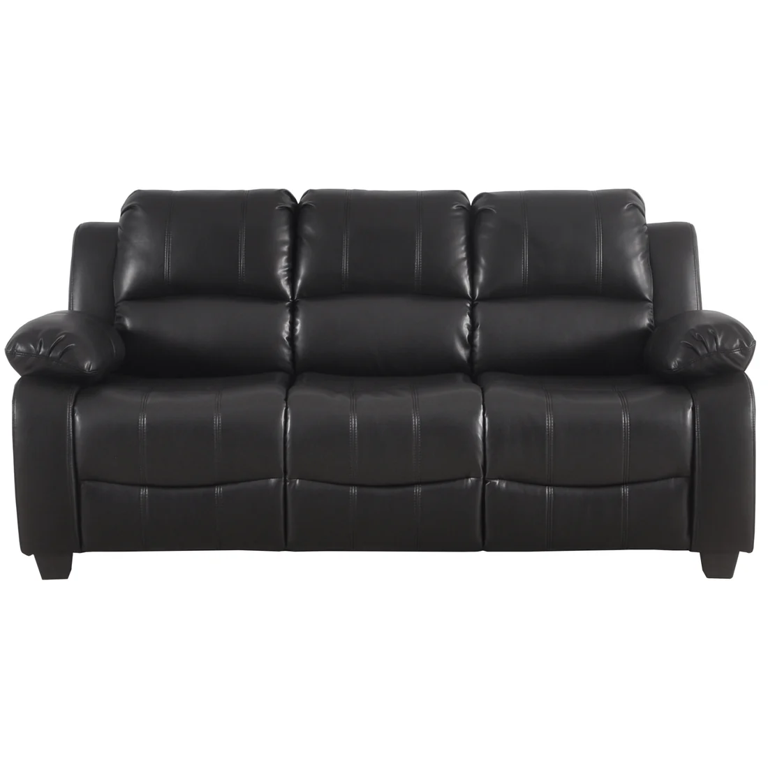 Brooker Black Leather 3+3 Seater Sofa Set