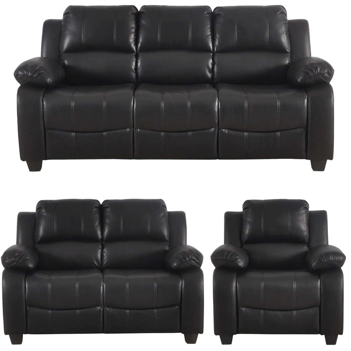Brooker Brown Leather 3+2+1 Seater Sofa Set