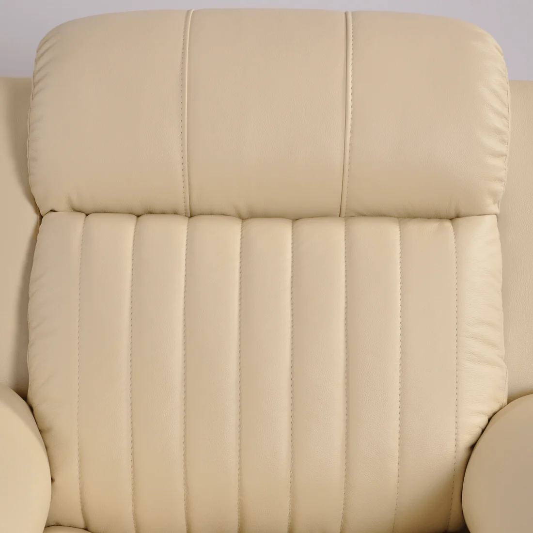 Bravado Genuine Leather Cream Electric Power Recliner Armchair