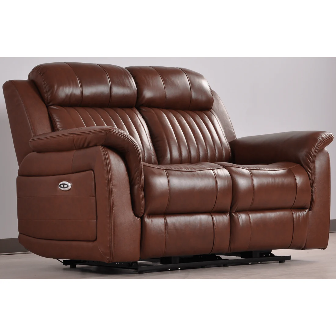 Bravado Genuine Leather Tan Electric Power Recliner 2 Seater
