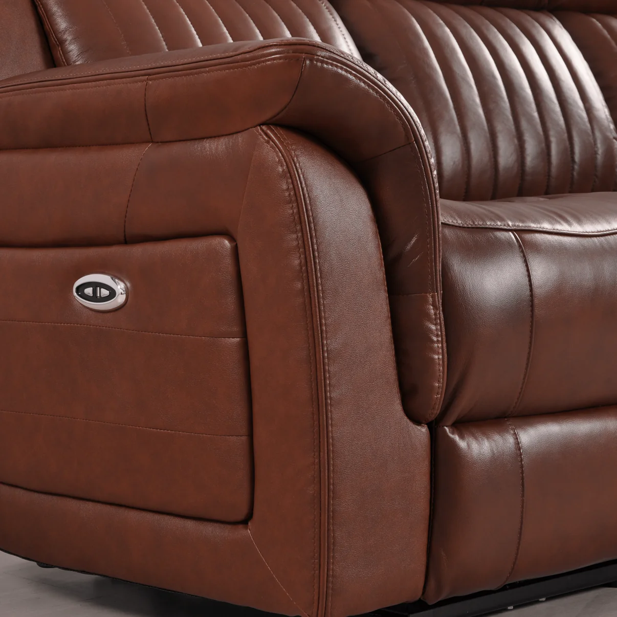 Bravado Genuine Leather Tan Electric Power Recliner 3+3 Seater Set
