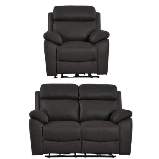 Newsome Genuine Leather Grey Electric Power Recliner 2+1 Seater Sofa Set