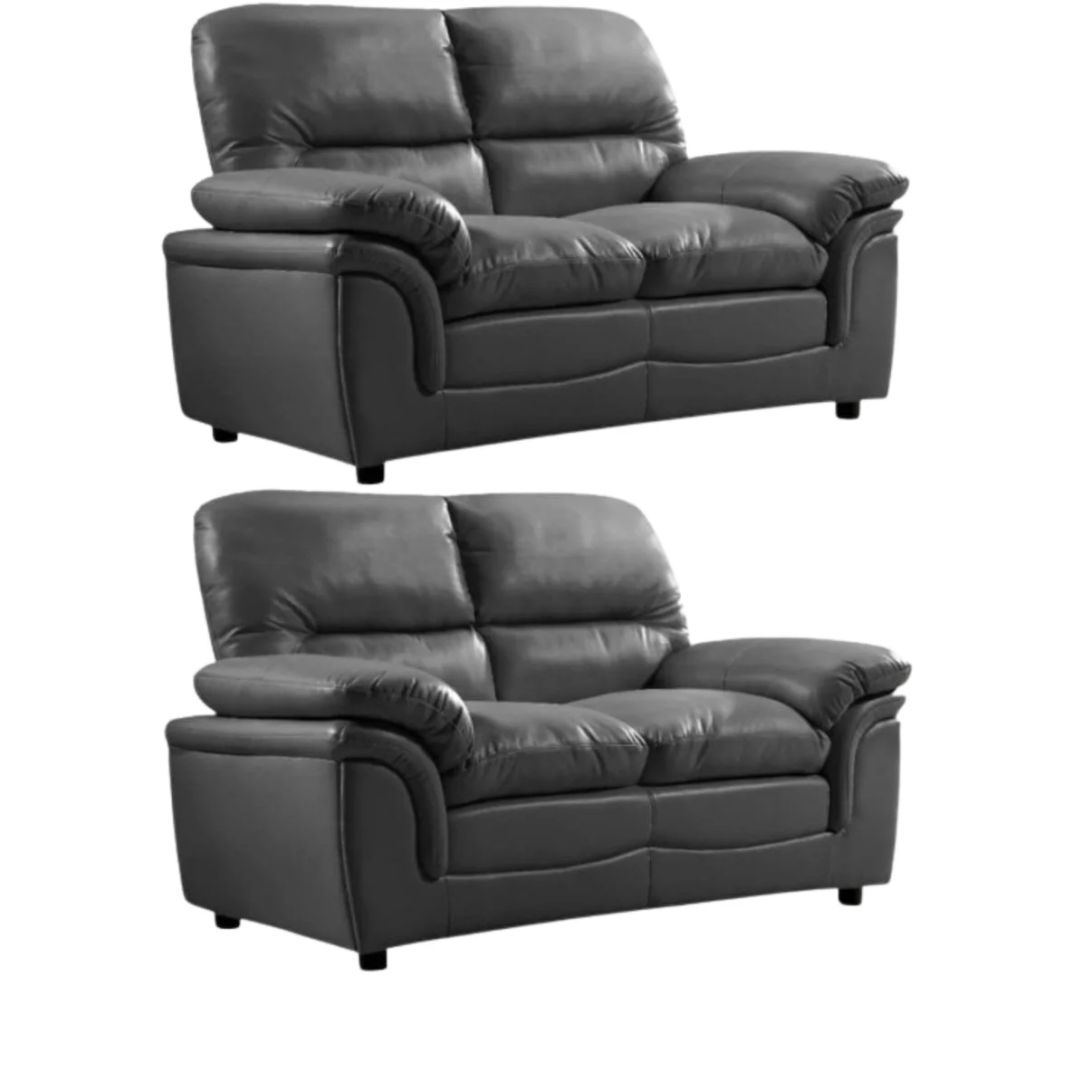 Amaya Brown Leather 2+2 Seater Sofa Set