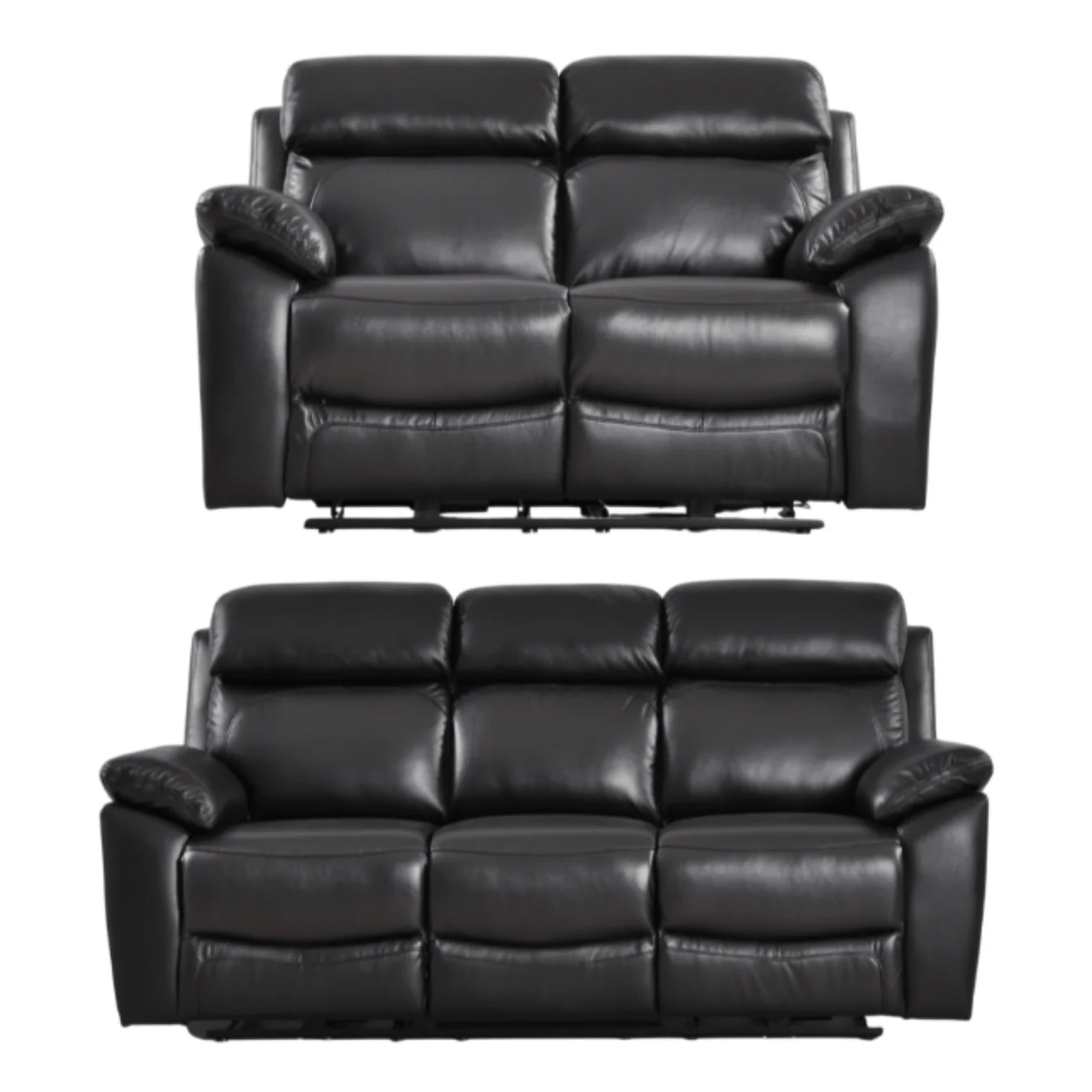 Newsome Genuine Leather Grey Electric Power Recliner 3+2 Seater Sofa Set