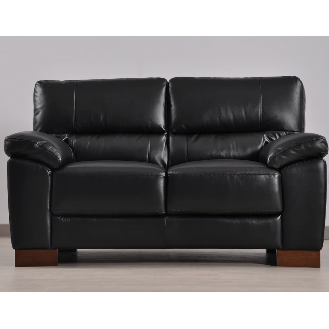 Pavilion Genuine Leather Black 2 Seater Sofa