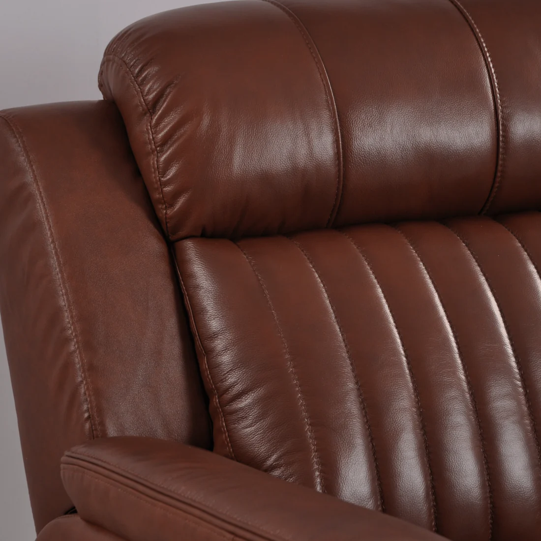 Bravado Genuine Leather Tan Electric Power Recliner Armchair