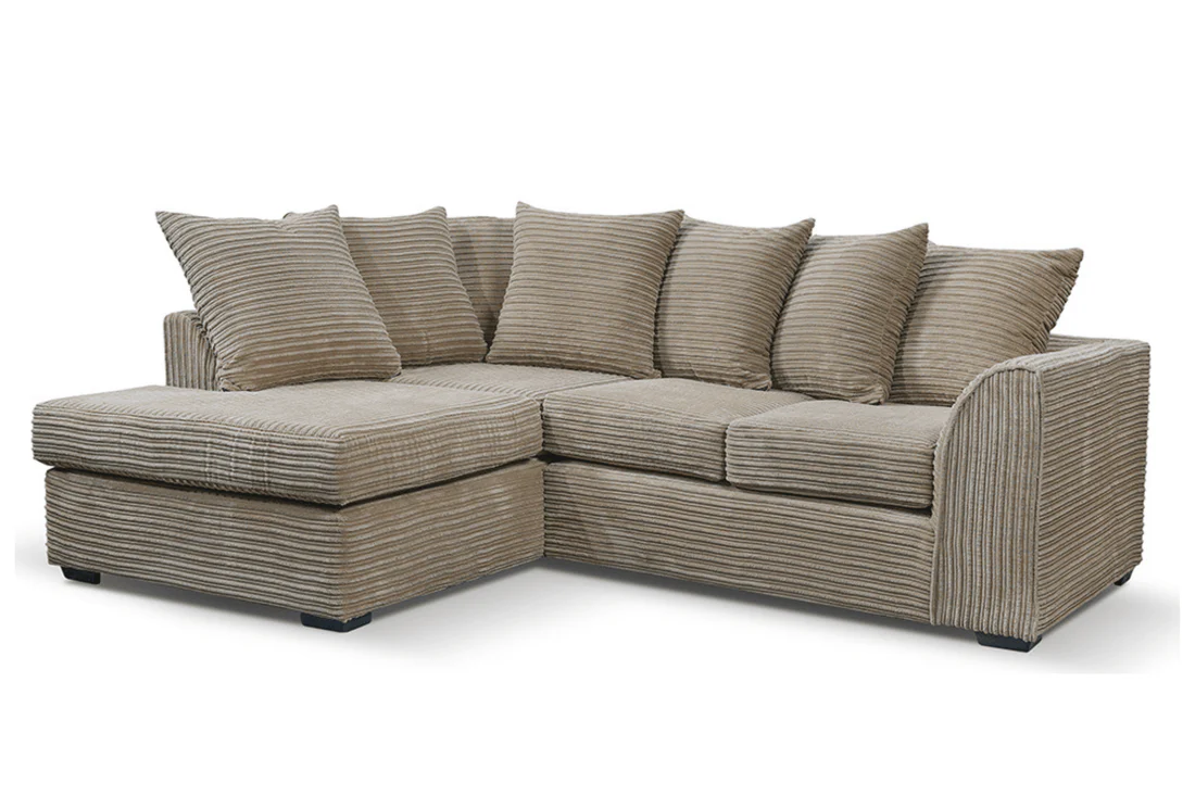 Cordelle Caramel Fabric Left Hand Corner Sofa