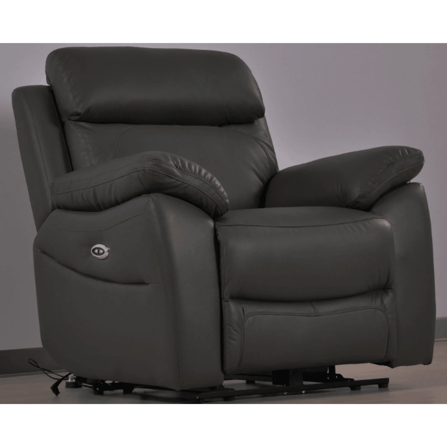 Newsome Genuine Leather Grey Electric Power Recliner Armchair
