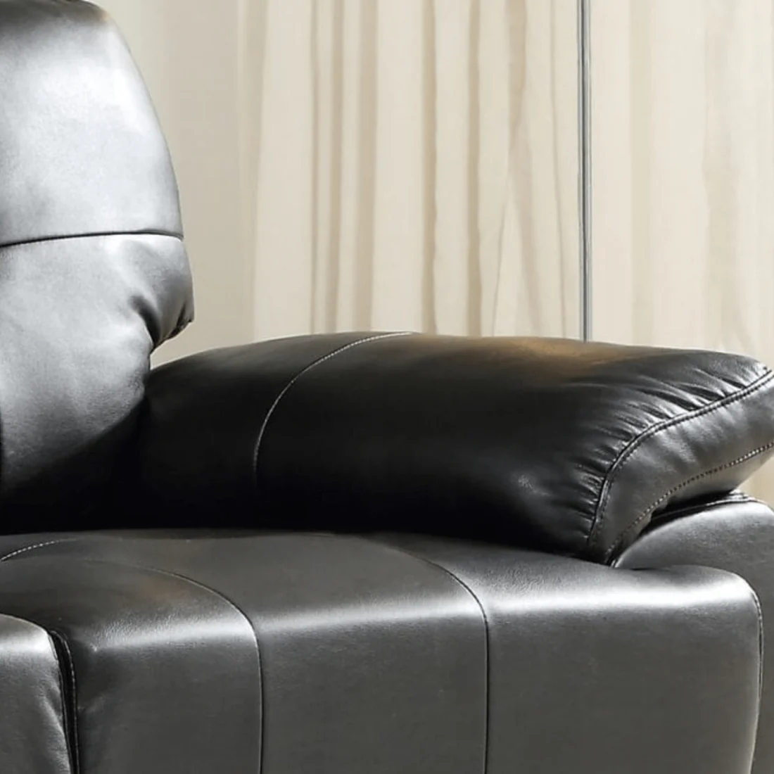 Tristan Black Leather Aire 3+2 Seater Sofa Set