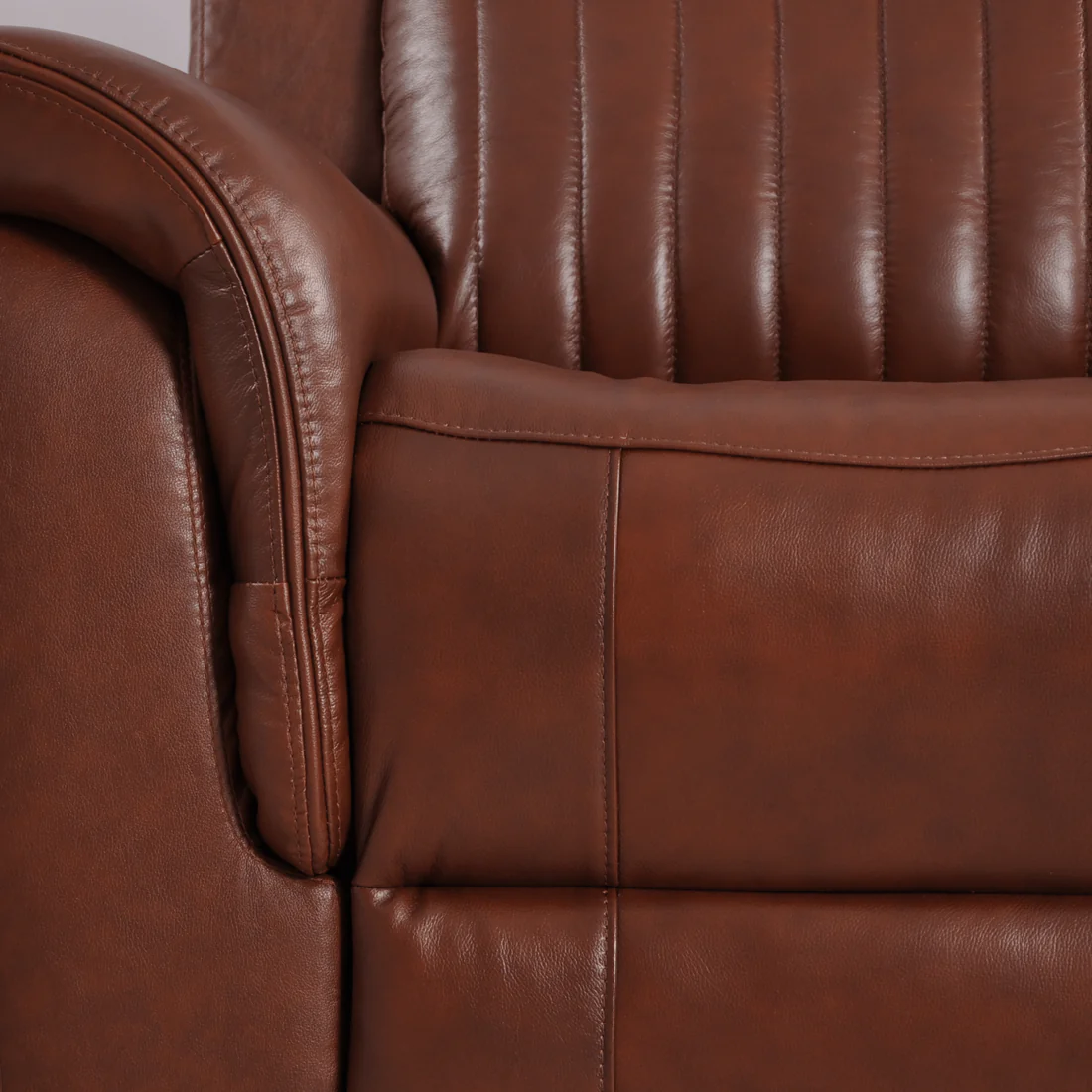 Bravado Genuine Leather Tan Electric Power Recliner 3+2 Seater