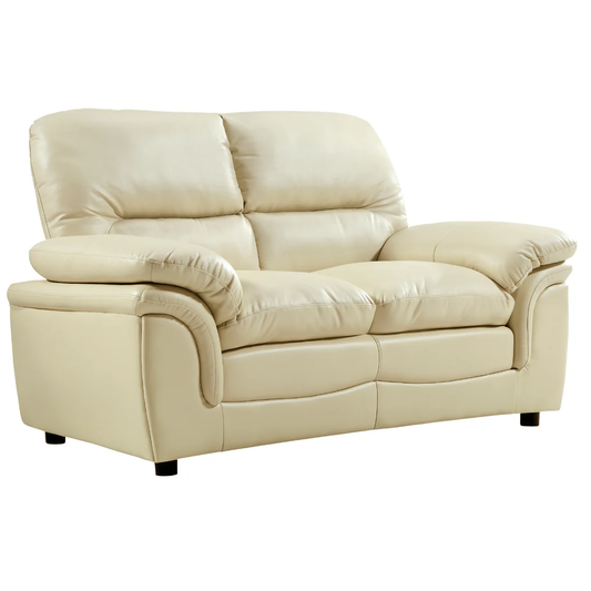 Amaya Cream Leather 2 Seater Sofa