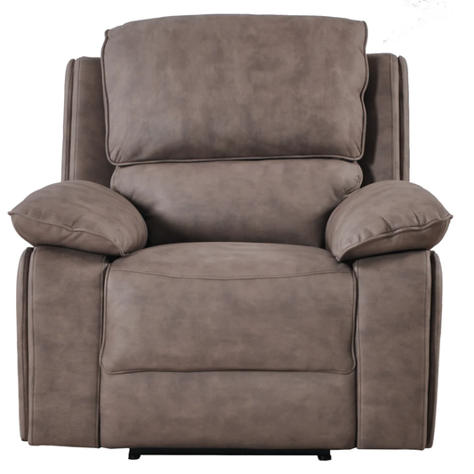 Elm Brown Suede Fabric Electric Recliner Armchair