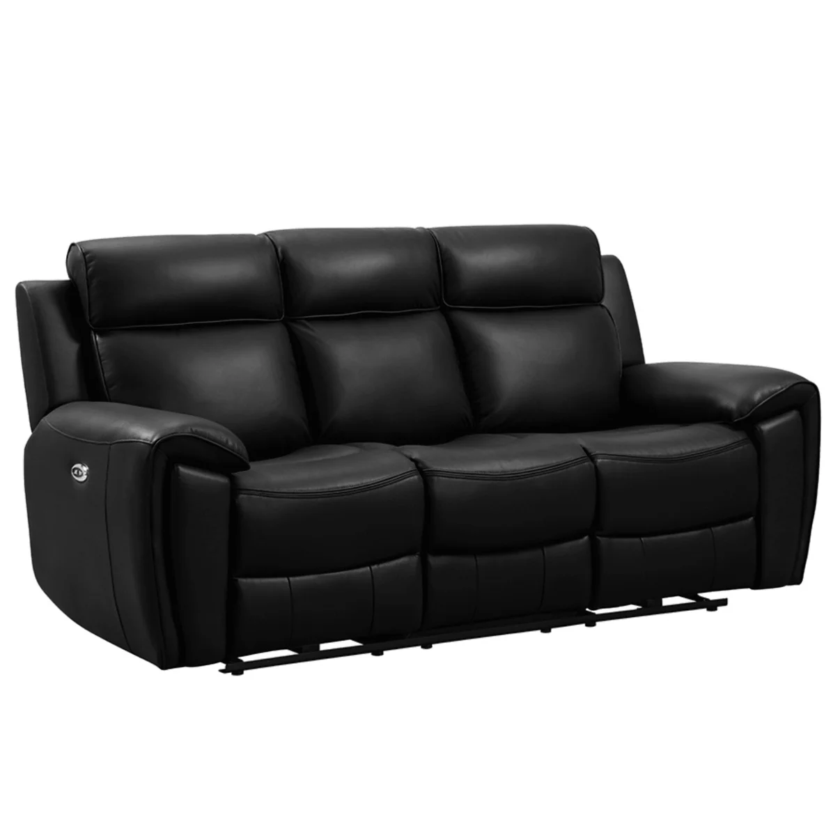 Nevara Genuine Leather Black Electric Power Recliner 3+2+1 Seater Sofa Set