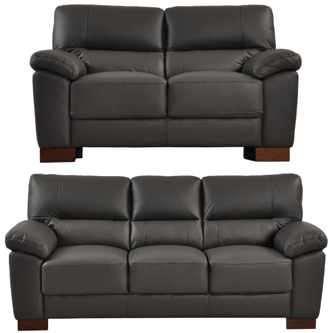 Pavilion Genuine Leather Grey 3+2 Seater Sofa Set