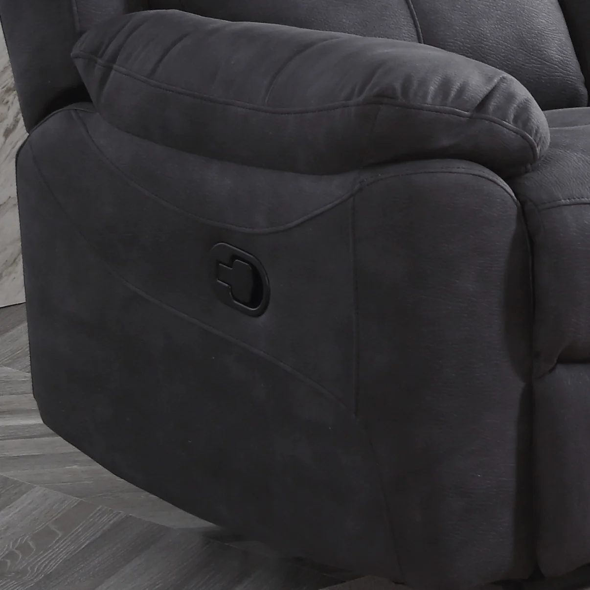 Gilford Grey Fabric Manual Recliner 2+1 Seater Sofa Set