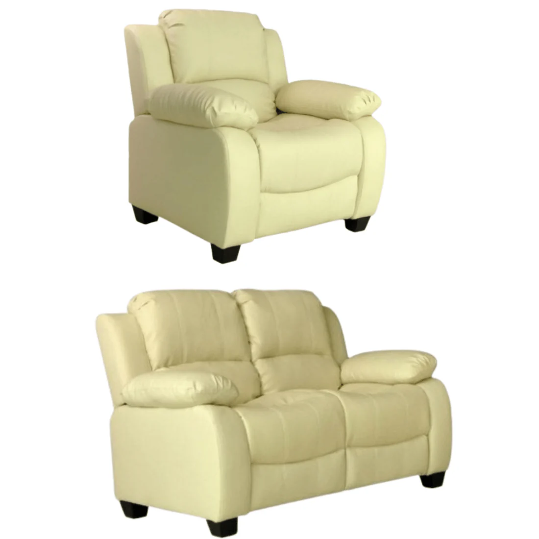 Brooker Leather 2+1 Seater Sofa Cream