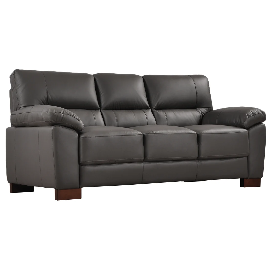Pavilion Genuine Leather Grey 3 Seater Sofa