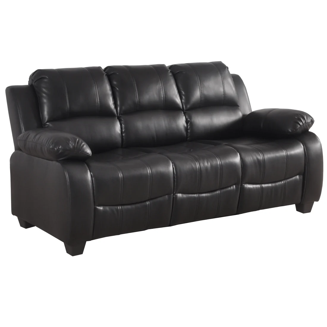 Brooker Black Leather 3 Seater Sofa