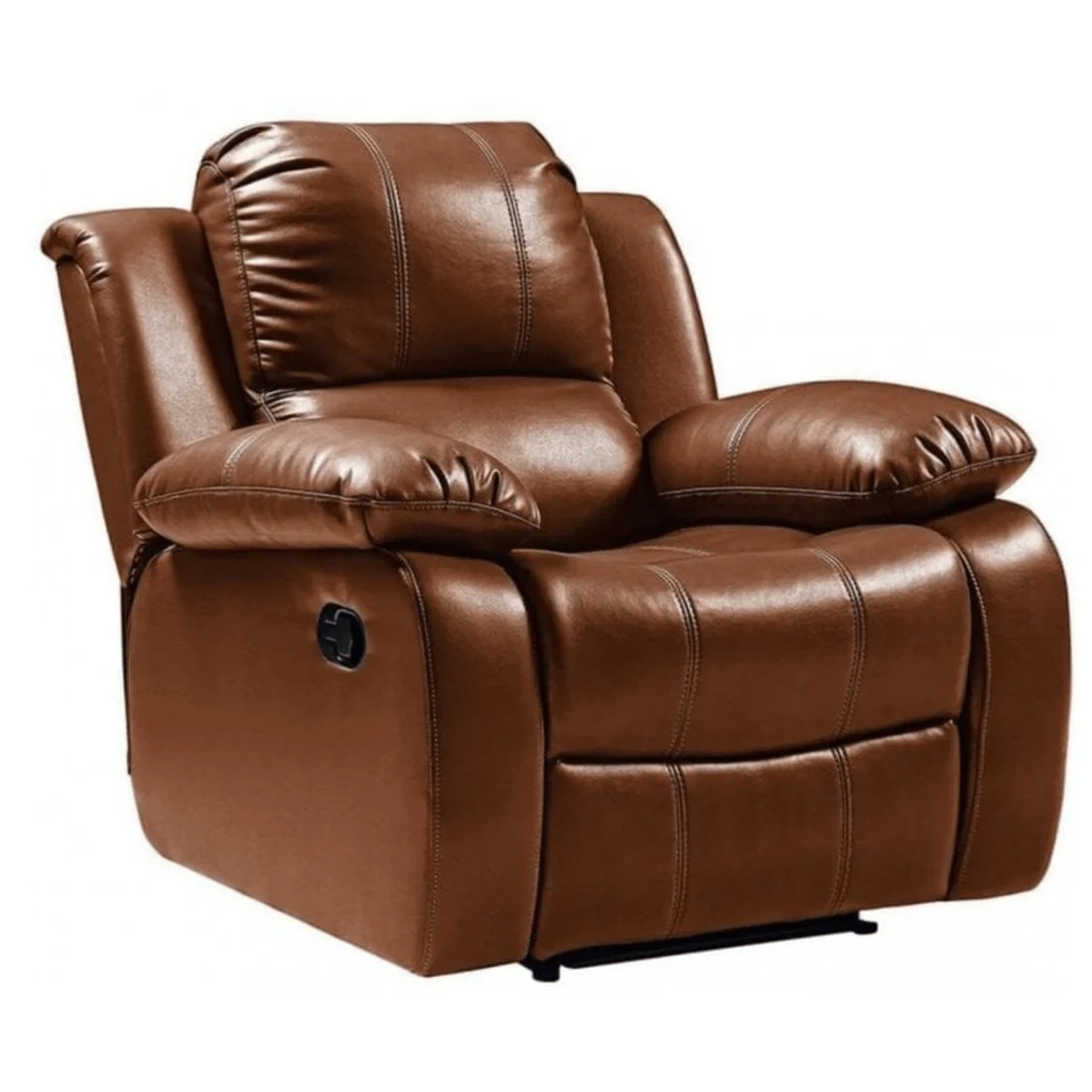 Seville Tan Leather Manual Recliner 3+1 Seater Sofa Set