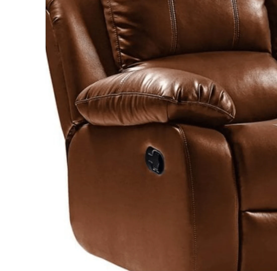 Seville Tan Leather Manual Recliner 2 Seater Sofa