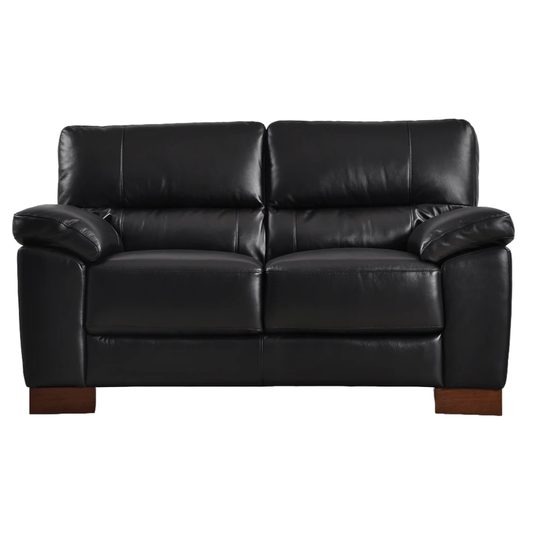 Pavilion Genuine Leather Black 2 Seater Sofa