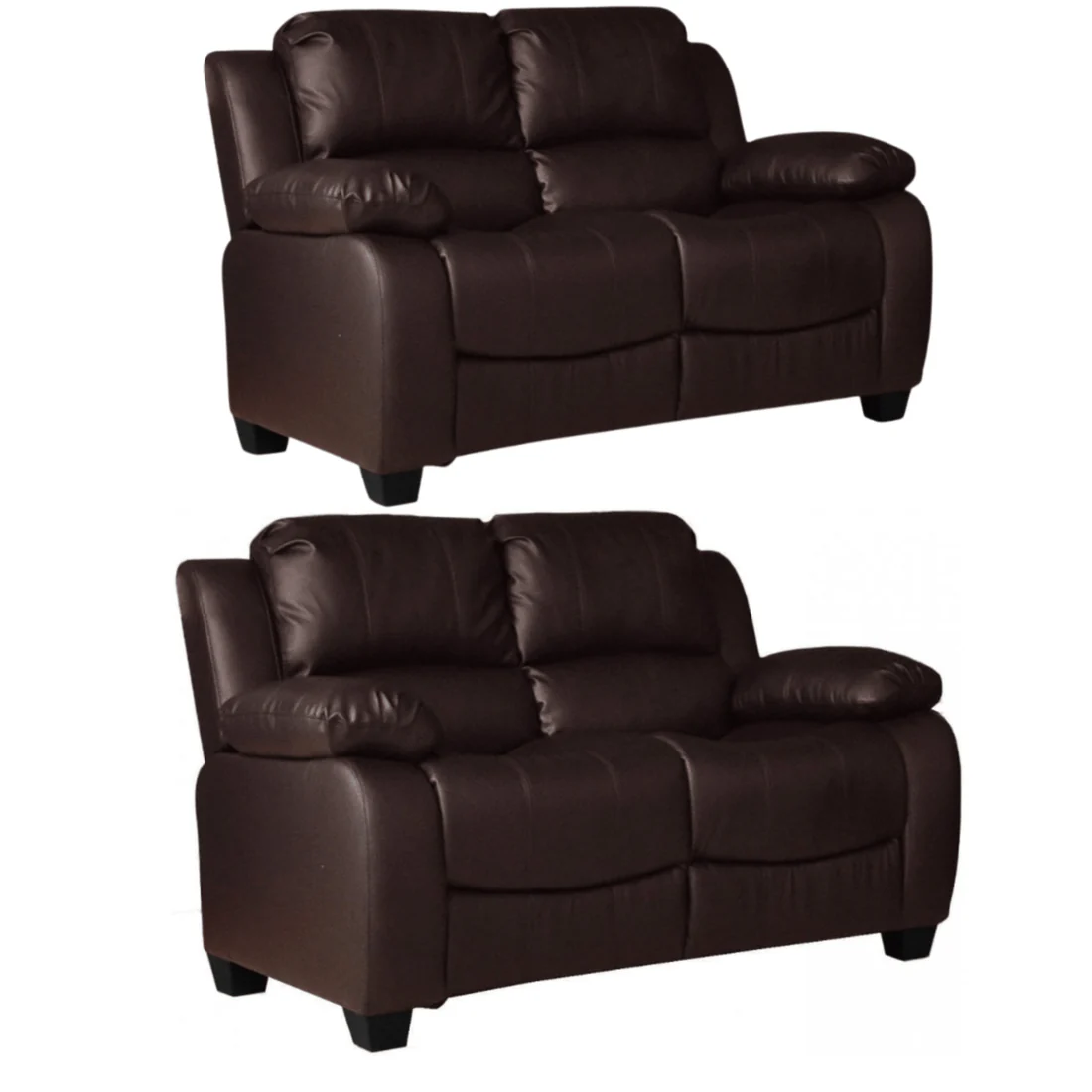 Brooker Black Leather 2+2 Seater Sofa Set