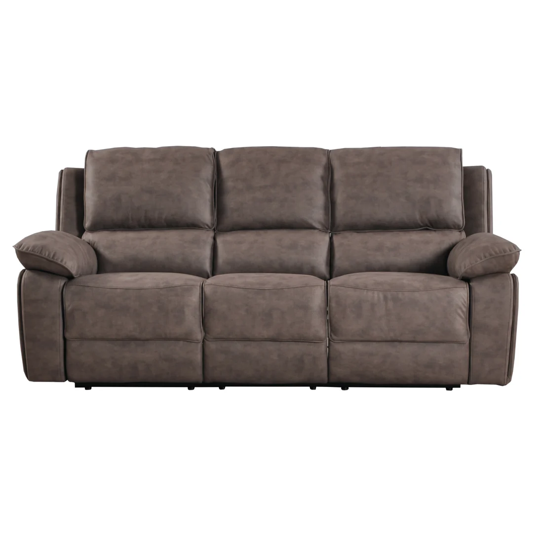 Elm Brown Suede Fabric Electric Recliner 3 Seater Sofa
