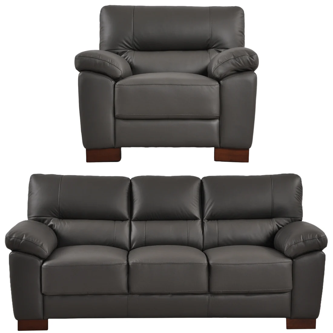 Pavilion Genuine Leather Cream 3+1 Seater Sofa Set