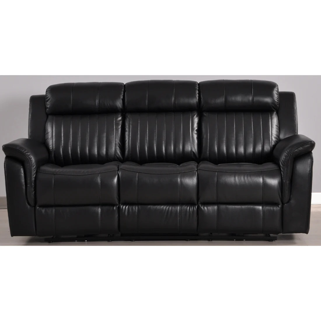 Bravado Genuine Leather Black Electric Power Recliner 3+3 Seater Set