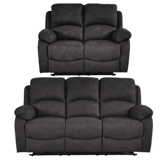 Pittsburgh Grey Fabric Electric Recliner 3+2 Seater Sofa Set