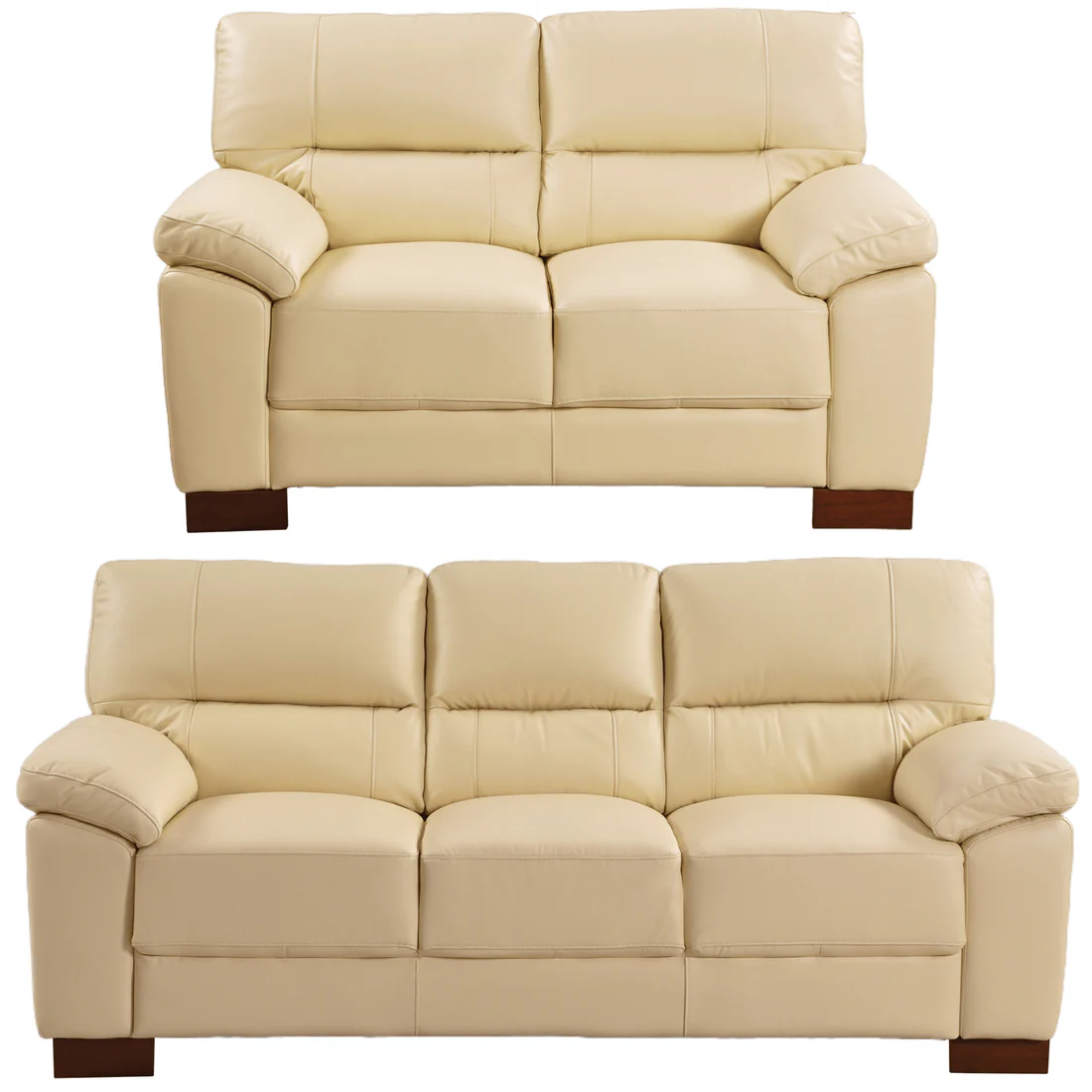 Pavilion Genuine Leather Cream 3+2 Seater Sofa Set