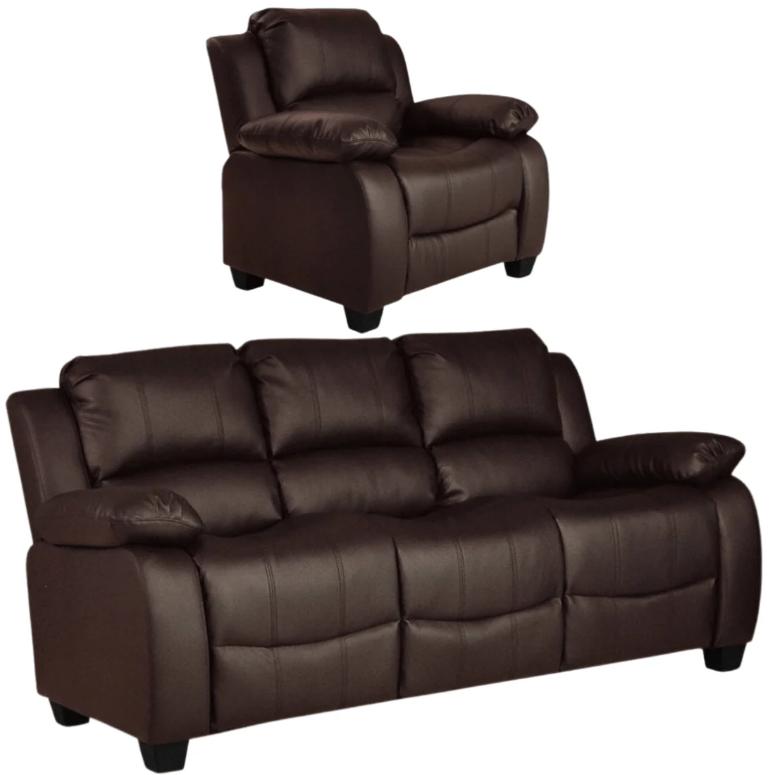 Brooker Brown Leather 3+1 Seater Sofa