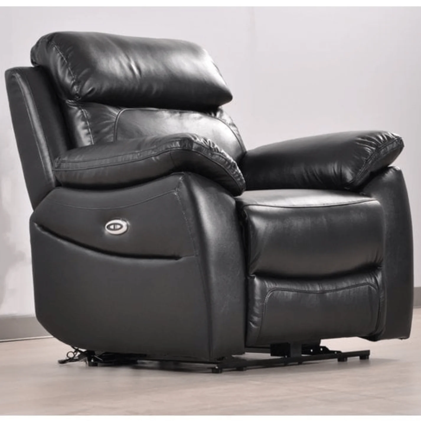 Newsome Genuine Leather Black Electric Power Recliner 2+1 Seater Sofa Set