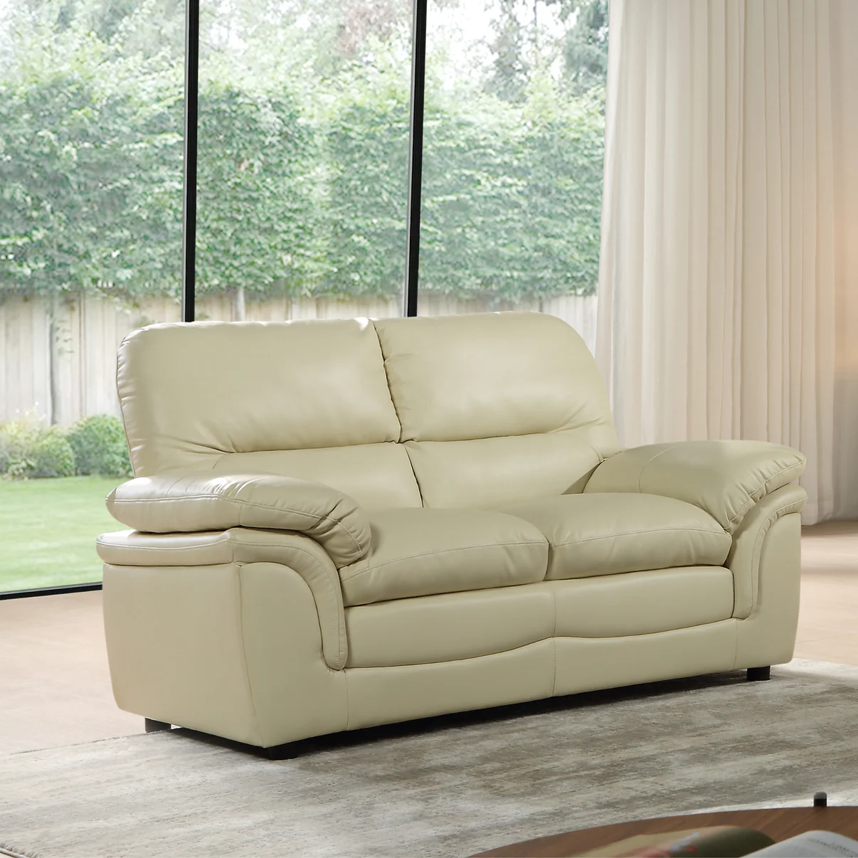 Amaya Cream Leather 2+2 Seater Sofa Set