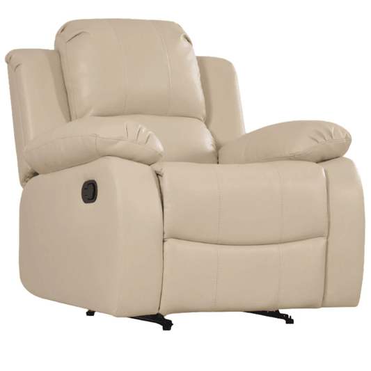 Seville Cream Leather Manual Recliner Armchair