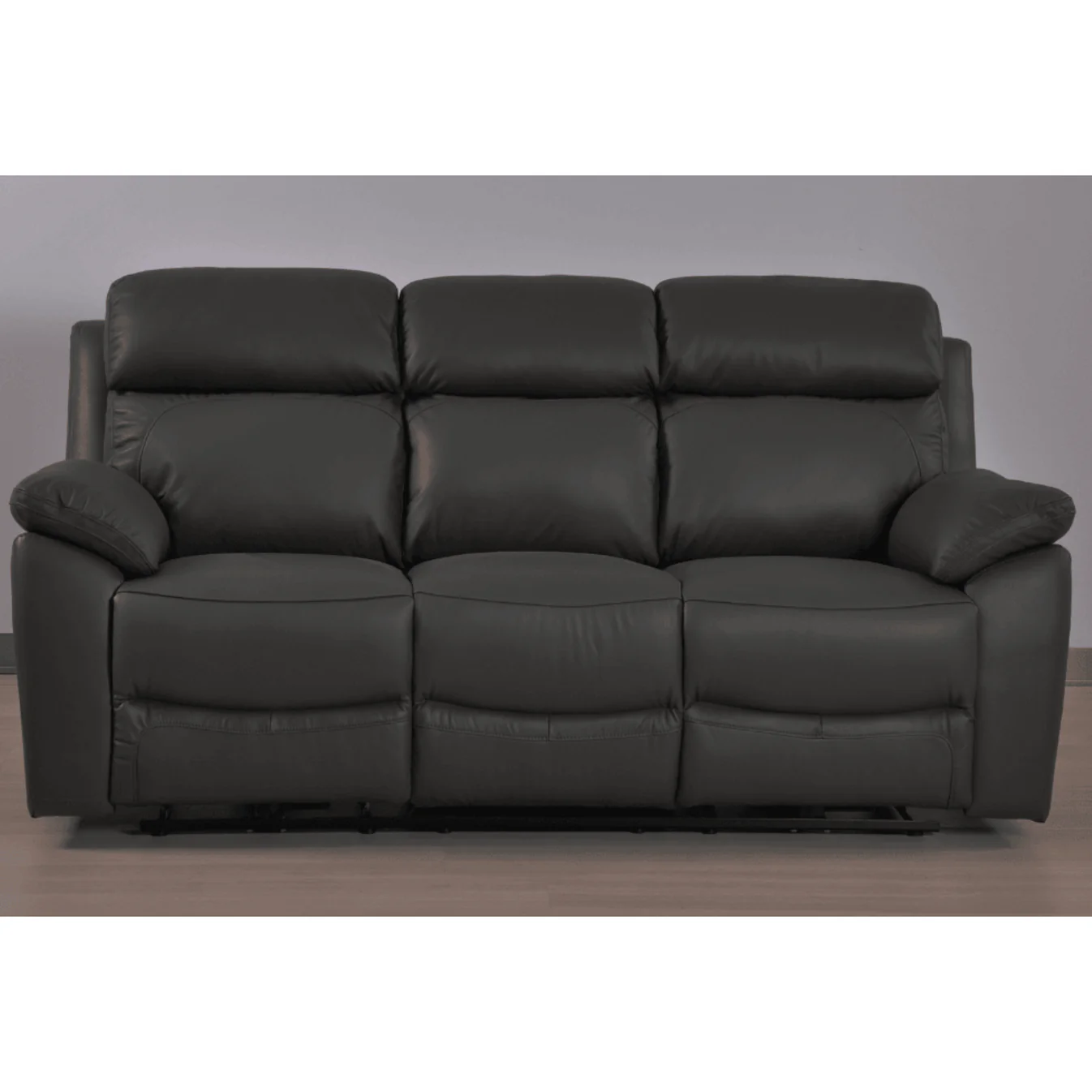 Newsome Genuine Leather Grey Electric Power Recliner 3 Seater