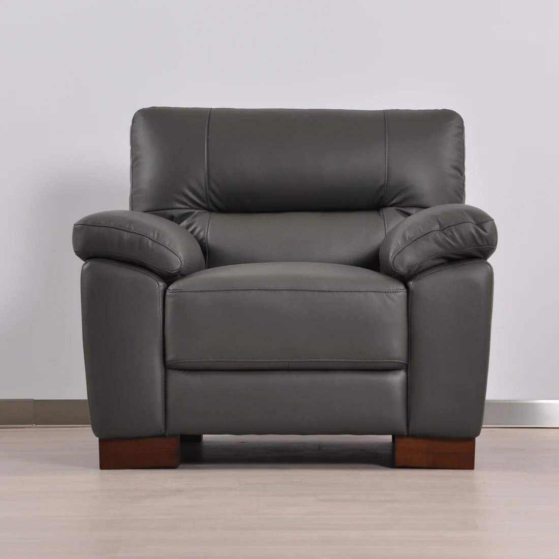 Pavilion Genuine Leather Grey Armchair