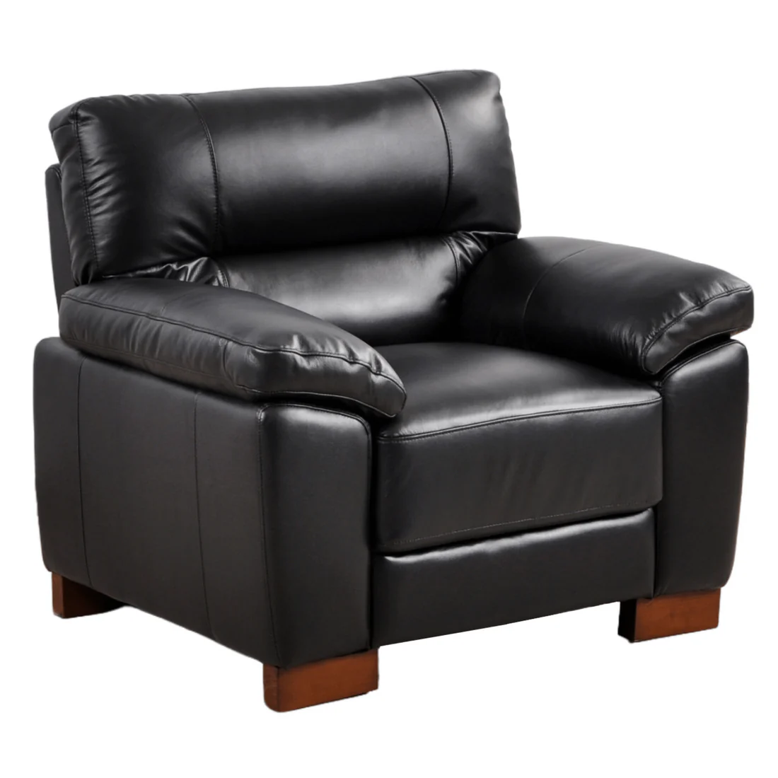 Pavilion Genuine Leather Black 3+2+1 Seater Sofa Set